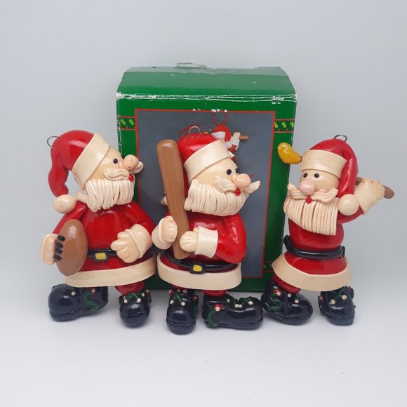 Vintage 1993 House of Lloyd Christmas Around the World Sporting Santa Ornaments - Picture 2 of 4